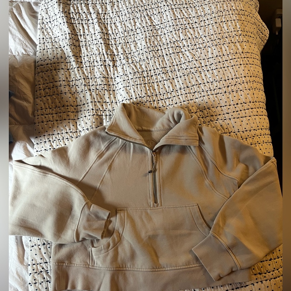 Size Medium, Lululemon scuba, Cream color, worn 5-6 times